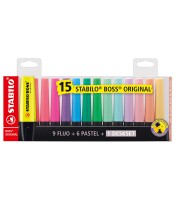 Surligneur 15 couleurs boss en blister R.7015-01-5