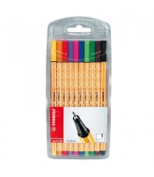 Stylo feutre fineliner Stabilo point 88 pochette de 10 couleurs
