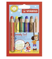 Crayon WOODY pochette de 6 couleurs R.8806