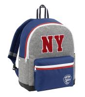Sac à dos moyen modèle new york fashion bleu - gris R.707316-26